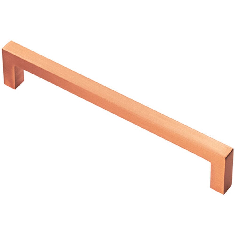 Loops Square Block Pull Handle 170 x 10mm 160mm Fixing Centres Satin Copper