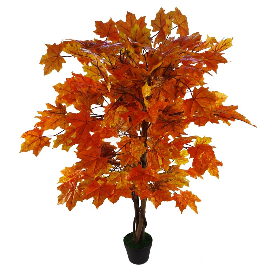 image 1 of Artificial 125cm Extra Large Artificial Autumn Maple Acer Tree | Orange | 4ft