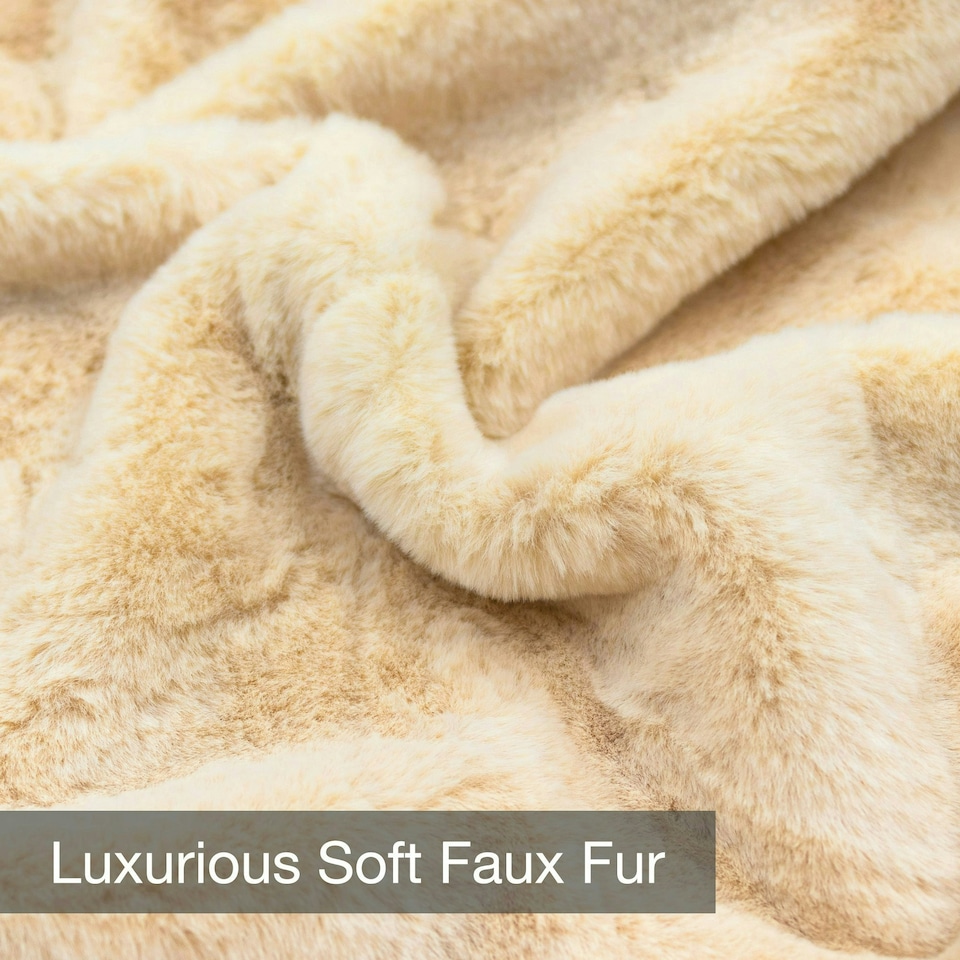 image 1 of Dreamcatcher Faux Fur Electric Heated Throw Blanket 160x130cm Cream | Cream | Cream | One Size | 1