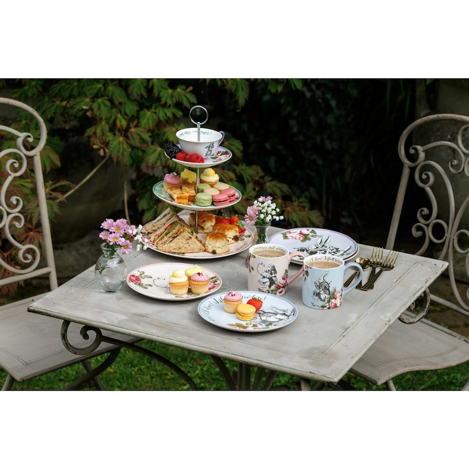 image 1 of Mikasa Alice in Wonderland Side Plate Set Bone China 21cm Set of 4 | Multi