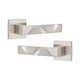 image 3 of Golden Grace 1 Pair Modern Nova Premium Design Door Handles on Square Rose in Satin Nickel Finish with 3" Ball Bearing Hinges and 2.5" Tubular Latch Grey