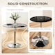 image 3 of HOMCOM Round Bar Table, Dining Table with Tempered Glass Top and Steel Frame