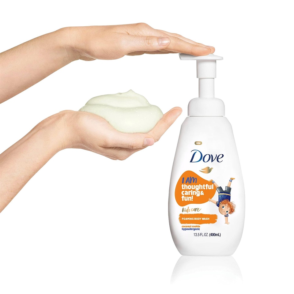 image 1 of Dove Kids Care Hypoallergenic Skin Care Foaming Body Wash Coco Cookie 400ml, 2pk