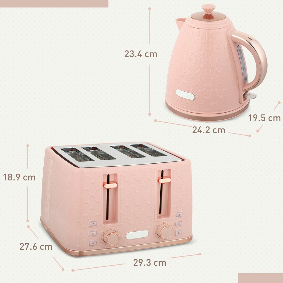 image 1 of HOMCOM 1.7L Kettle and Toaster Set with Defrost Reheat and Crumb Tray,UK Otter thermostat