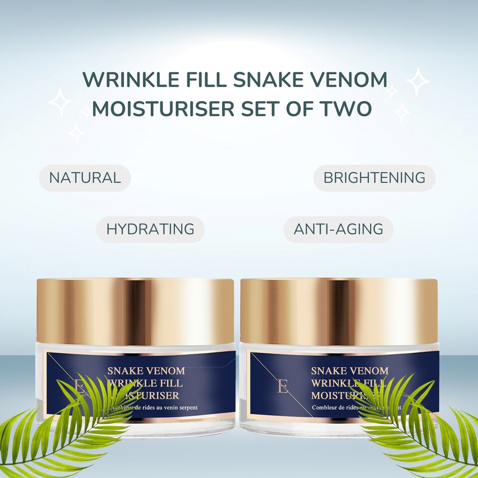image 1 of 2X Erth Skin London Wrinkle Fill Snake Venom Moisturiser 50ml