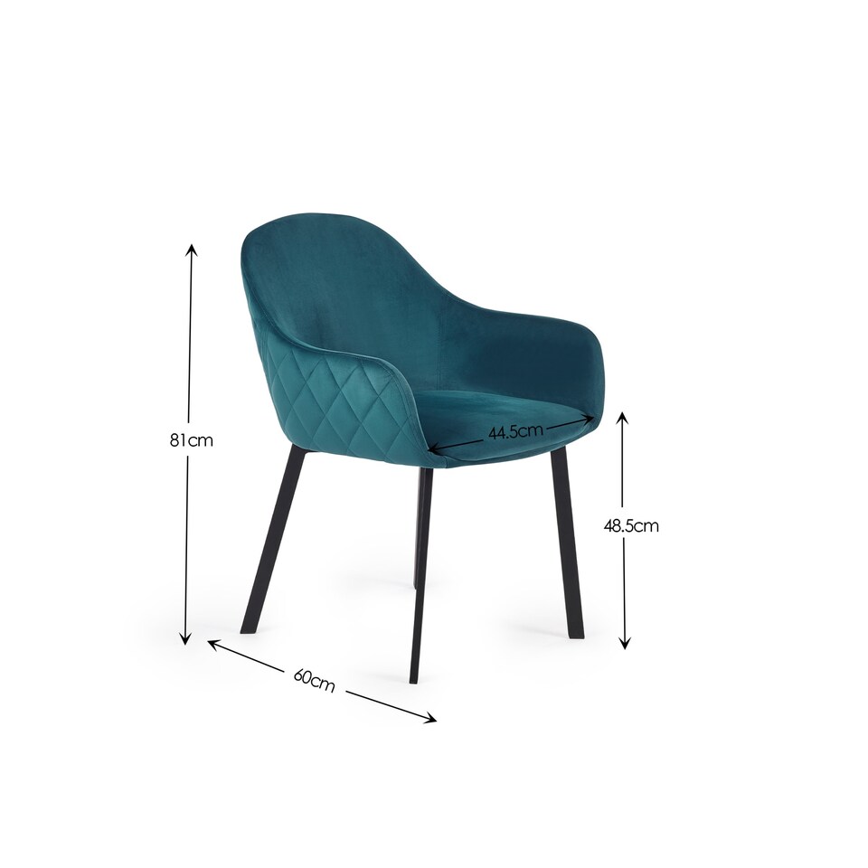 image 1 of Valencia Premium Teal Velvet Dining Chairs - Set of 2