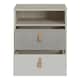 image 2 of Denim 2 Drawer Bedside Cabinet in Light Walnut, Grey Fabric Effect and Cashmere