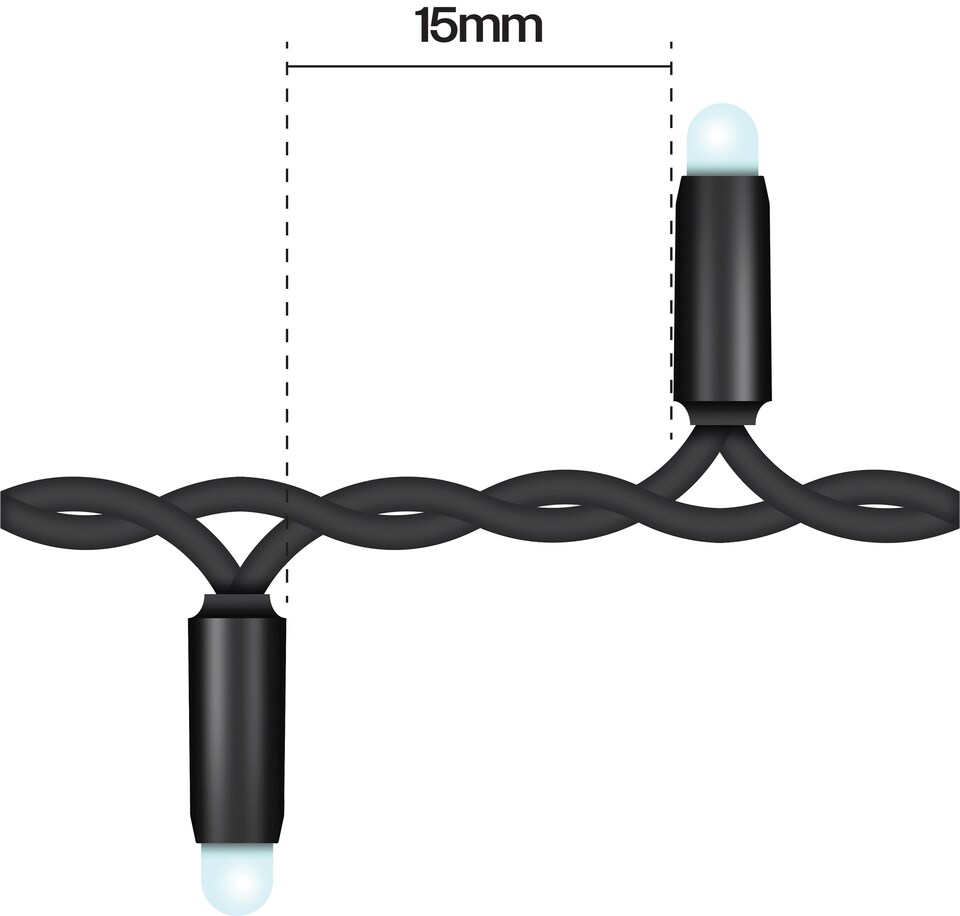 image 1 of Cluster Lights Black Rubber IP65 Cool White 15M