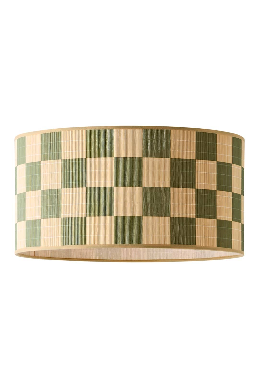 ValueLights Lori Patterned Bamboo Drum Easy Fit Ceiling Light Lamp Shade in Green