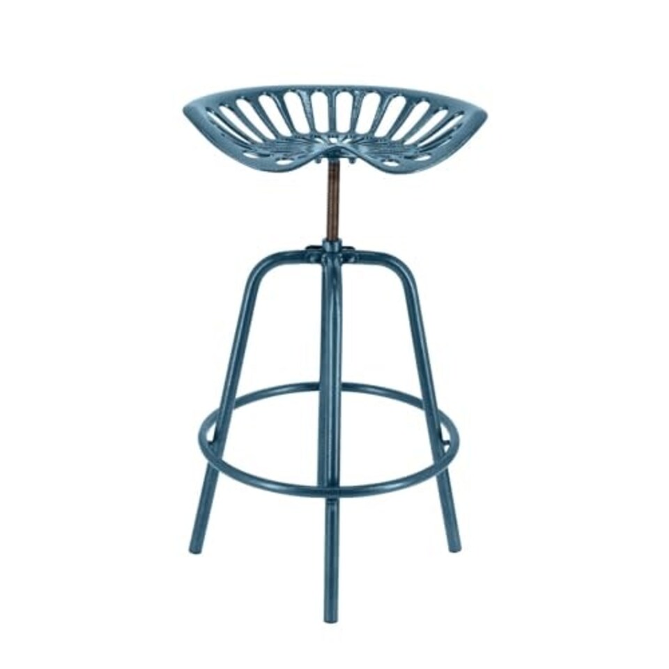 image 1 of Cast Iron Tractor Barstool Green