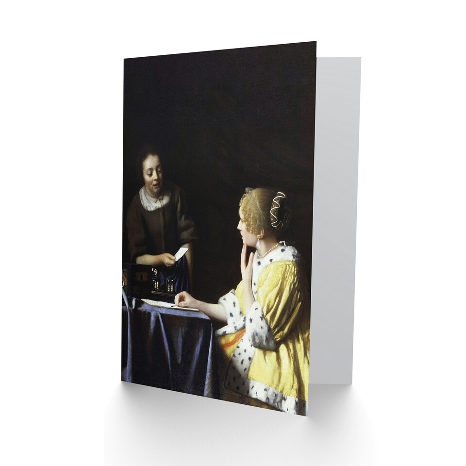 image 1 of Johannes Vermeer Art Card Mistress and Maid Portrait
