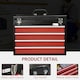 image 3 of DURHAND Lockable 2/3/4 Drawer Tool Chest w/ Ball Bearing Slide Drawer Black