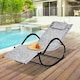 image 8 of Outsunny Patio Rocking Lounge Chair Zero Gravity Chaise w/ Padded Pillow Grey