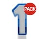 image 1 of Apac Number 1 Glitter Candles (Pack of 6) - Silver/Blue - One Size