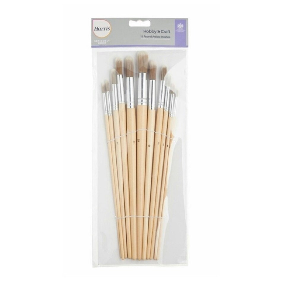 image 1 of Harris Seriously Good Round Artist Paint Brush Set (Pack of 11) - Beige - One Size