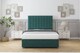 image 1 of Sloomy Kansas Emerald Plush Divan Bed With Mattress No Drawers With 54" Floor Standing Headboard 3' Single | Green | Emerald | Single | 1