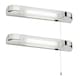 image 1 of Set of 2 Rise - Chrome LED Bathroom Shaver Lights | Chrome | White | 2