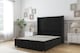image 1 of Sloomy Melbourne Black Plush Divan Bed Base 2 Drawers Foot-End With 54 Inch Wingback Headboard & 12 Inch Matching Footboard | Black | Black | Super King | 1