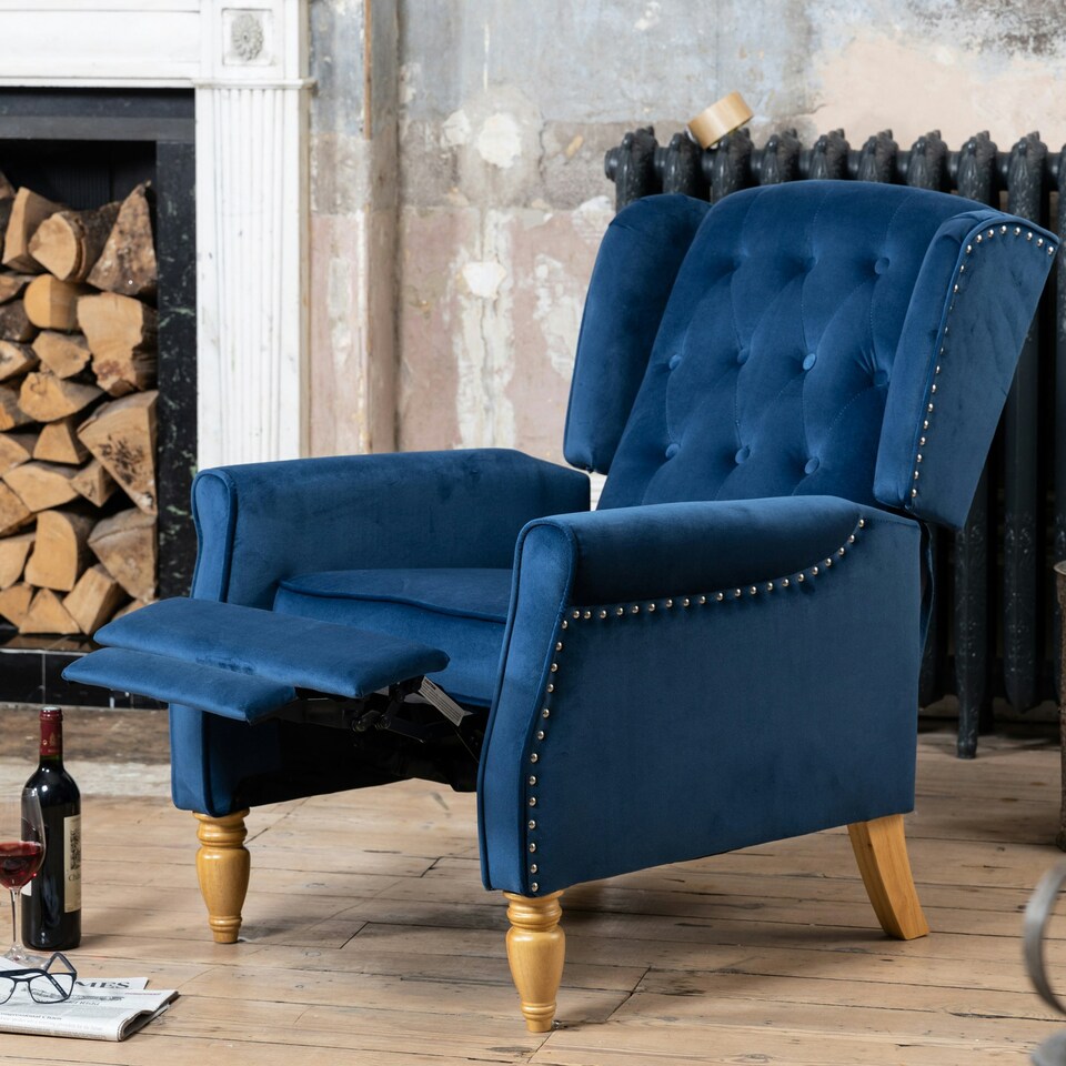image 1 of Annapoli Recliner Armchair - Dark Blue