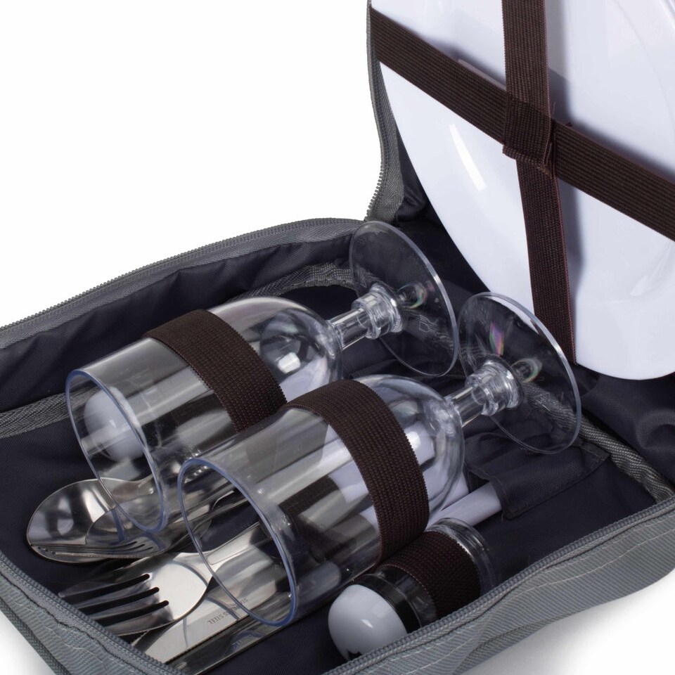 image 1 of 2 Bottle Beach Wicker Picnic Basket Hamper