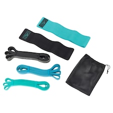 5 Pcs Weight Resistance Exercise Bands Strength Work Out Fitness Training Physio | Multi | Multicoloured | Large Set - 38cm | 5