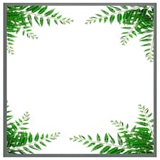 Green botanicals (Picture Frame) Grey | L