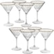 image 1 of Timeless Martini Glass With Gold Rim Sets Queensway Tall Party Drinks Glassware | Clear | Clear | Set of 8