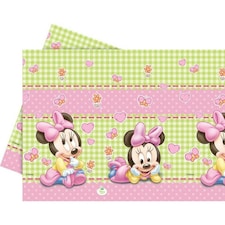 Disney Plastic Minnie Mouse Party Table Cover - Pink/Green/White - One Size