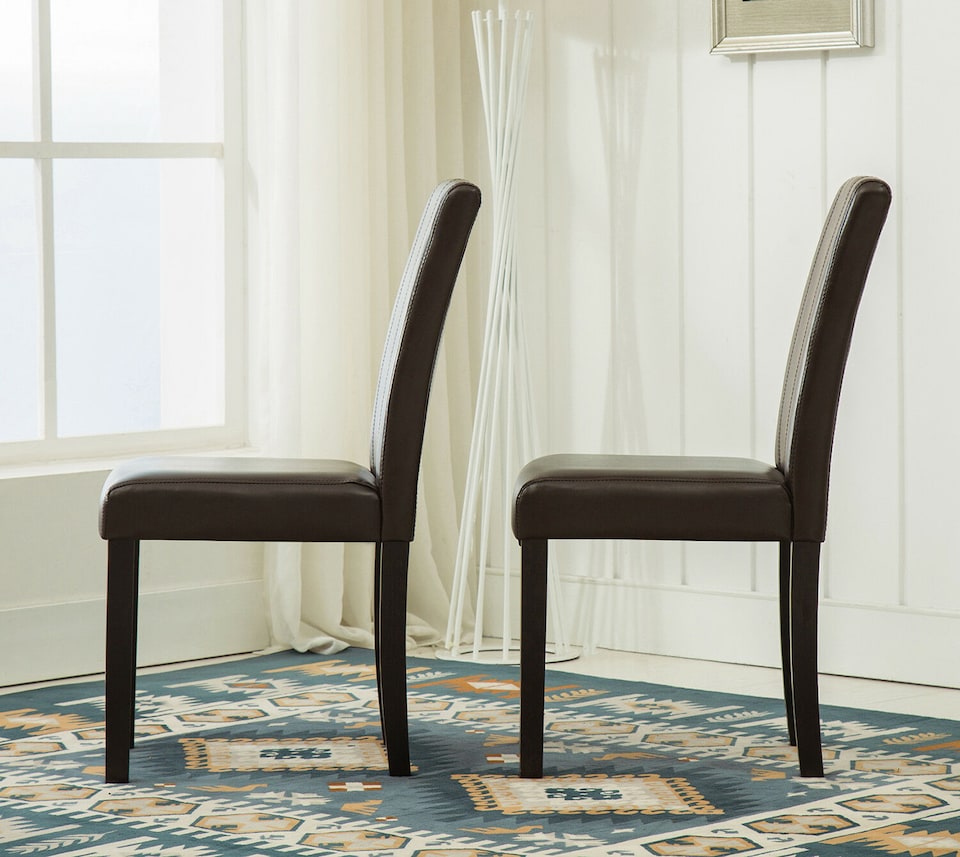 image 1 of MCC Direct Leather Dining Chairs Brown