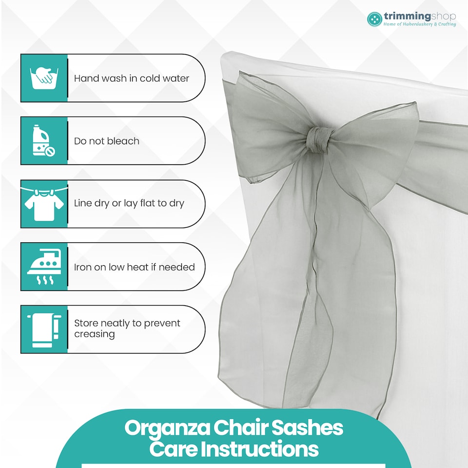 image 1 of 17 x 280cm Organza Chair Sashes, Sheer Sash Ties - 1pc