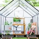 image 3 of Outsunny Polycarbonate Walk-in Garden Greenhouse w/ Sliding Door Grey | Grey | Grey, Clear | 1