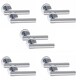 image 1 of Golden Grace 5 Pairs Straight T-Bar Classic Door Handles in Polished Chrome Finish with Spindle and Fixings Chrome