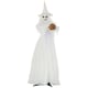 image 1 of Outsunny 74 Inch Halloween Decorations White Witch Holding Pumpkin Head, Standing Skeleton Ghost Prop Life Size with Light Up Eyes and Body
