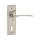 image 2 of Como Metal Lever Latch Door Handles Set Rose Internal & External | Silver | 6x Satin Nickel Keyhole