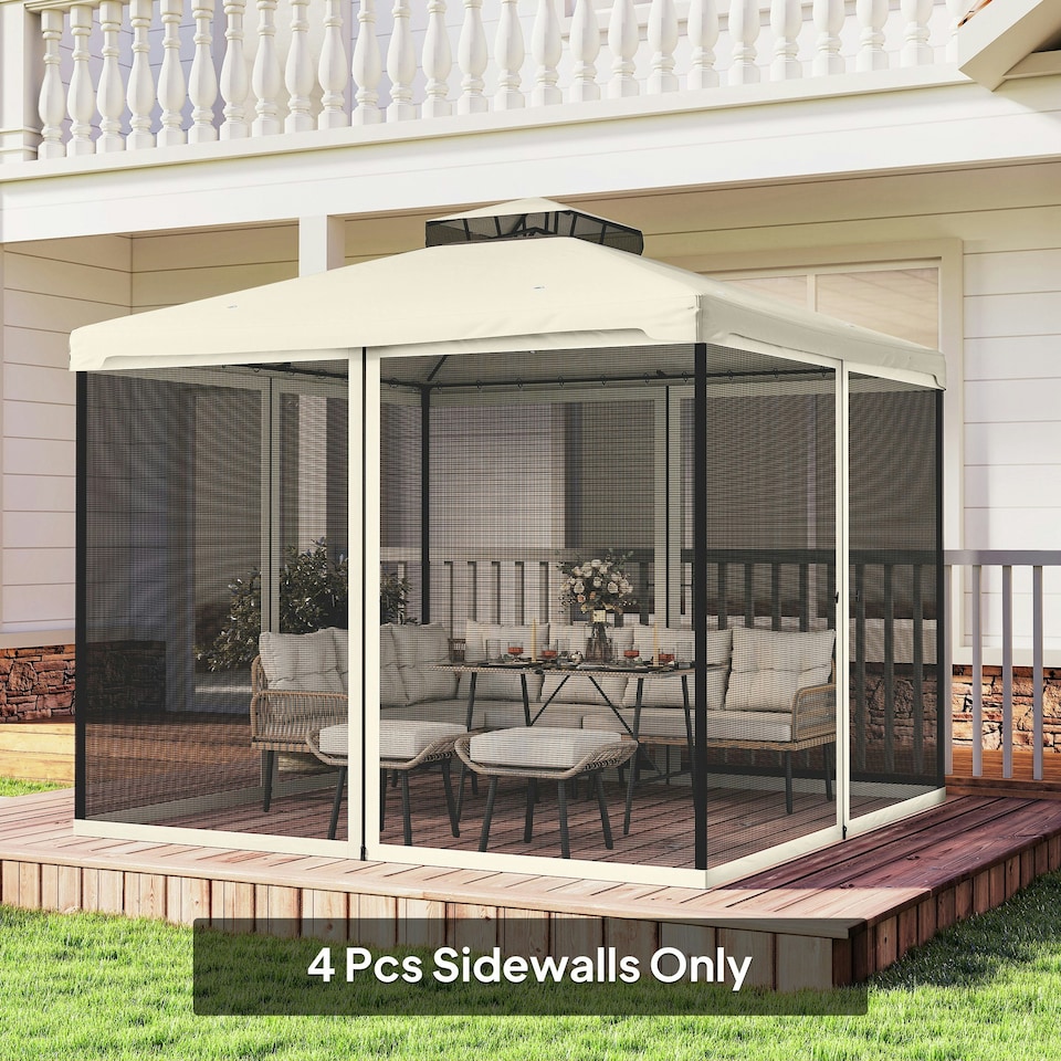 image 1 of Outsunny 302 x 207cm Universal Replacement Gazebo Mesh Netting Screen Walls