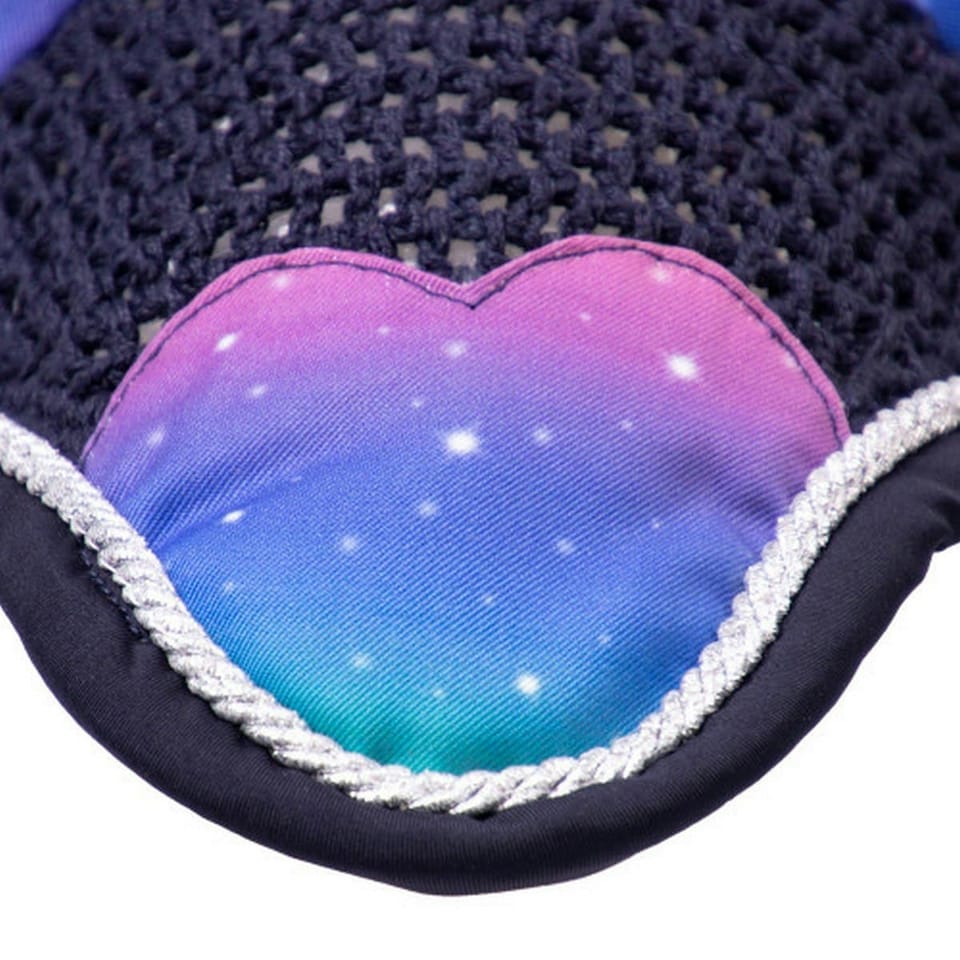 image 1 of Little Rider Dazzling Night Prismatic Horse Fly Veil - Navy - Small Pony