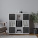 image 3 of 9-Cube Shelving Unit With Industrial Style Metal Doors | White | White & Black | 1