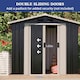 image 2 of Alivio Metal Garden Storage Shed With Weather Protection and Double Sliding Lockable Doors (Black) Black