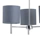 image 2 of Brea - Chrome 3 Light Fitting with Grey Cotton Shade | Chrome | Grey | 1