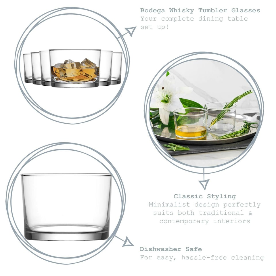 image 1 of LAV Bodega Whisky Glasses - 240ml - Clear - Pack of 6 Clear