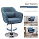 image 5 of HOMCOM Swivel Linen Fabric Accent Chair for Living Room Contemporary Vanity Armchair with Adjustable Height Thick Cushion Lumbar Support Armrest for Bedroom Office Blue