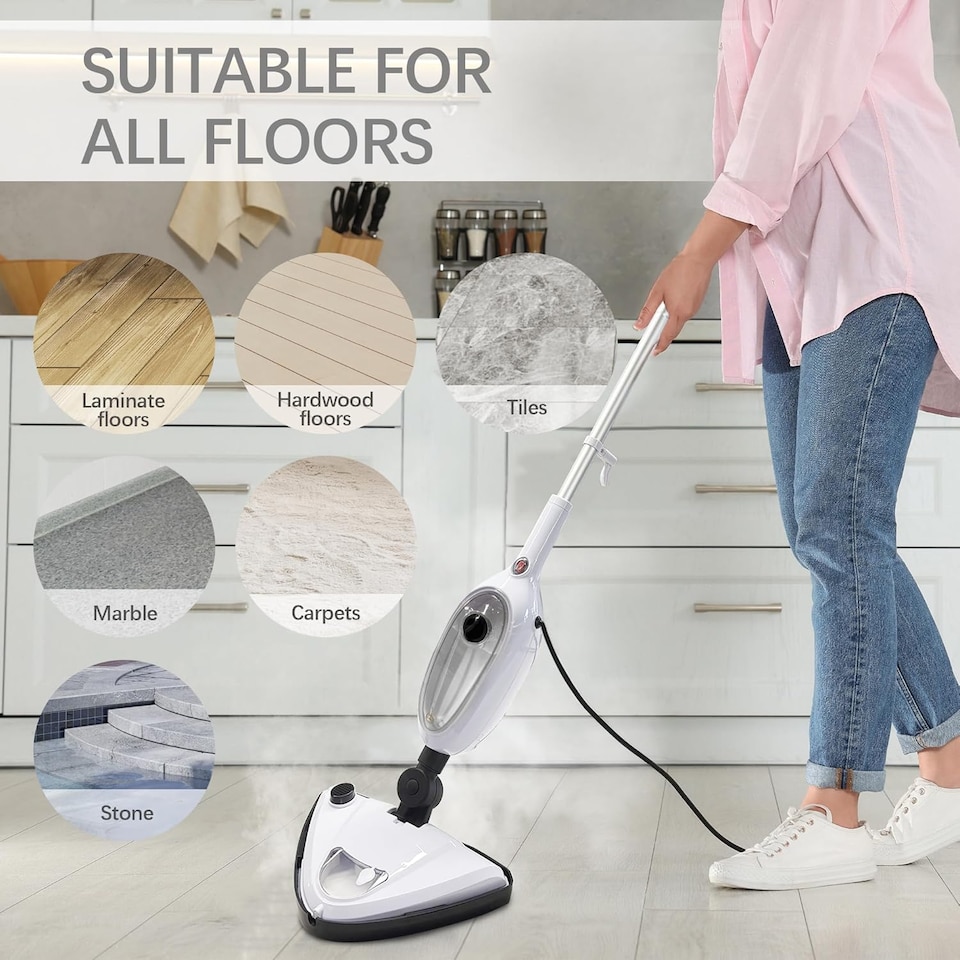 image 1 of Alivio 10-in-1 Steam Mop Multipurpose Chemical-Free Powerful Steam Cleaner