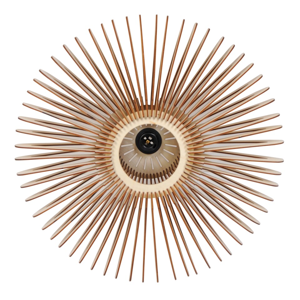 image 1 of Nordlux Manago Indoor Pendant Light Brown Wood E27 Slatted - Mains Powered, IP20