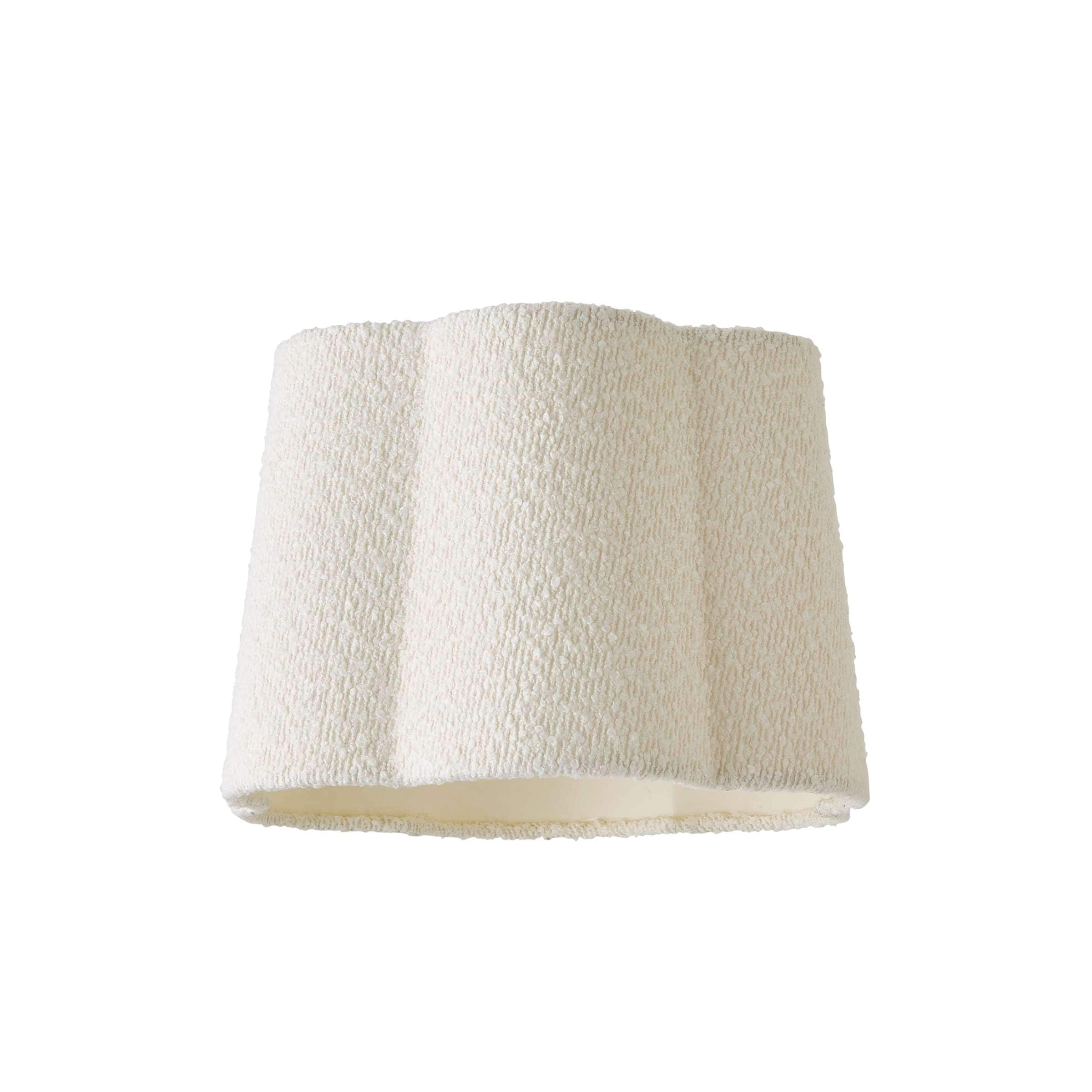 ValueLights Amy Cream Boucle Scallop Shape Ceiling Floor Table Lamp Shade with LED Bulb