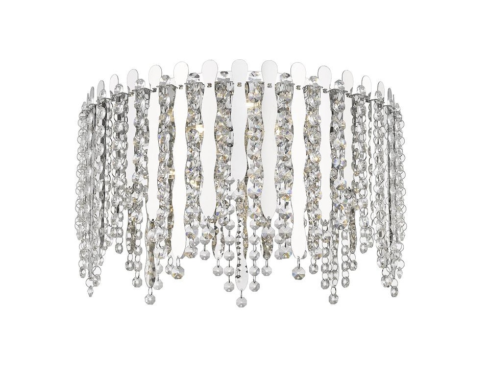 Belize 5 Light LED Flush Ceiling Light Chrome Crystal Ceiling Light