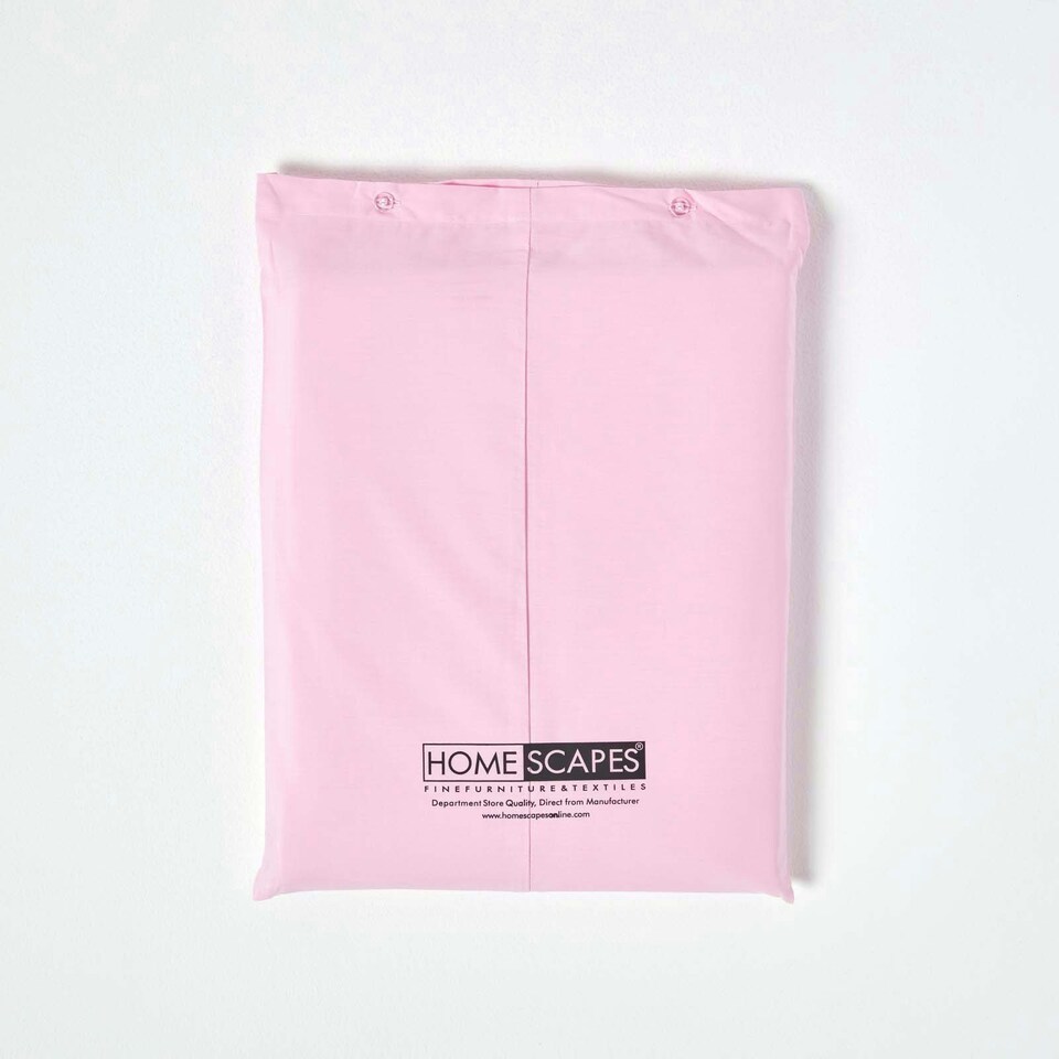 image 1 of Homescapes Pink Egyptian Cotton Flat Sheet 200 TC, Double Pink | Double