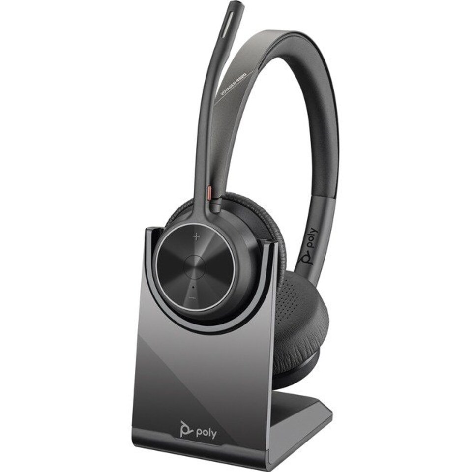 HP Poly Voyager 4320 UC Stereo USB-A Headset and BT700 USB-A Dongle with Charging Stand N/A