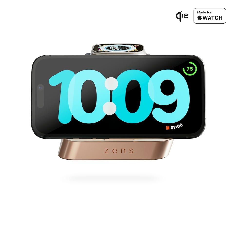 image 1 of Zens Nightstand Magnetic Wireless Charger Pro 2 (incl. Wall Charger) - copper