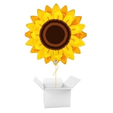 Autumn Sunflower Foil Helium Giant Balloon - Inflated Balloon in a Box