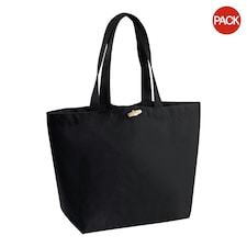 Westford Mill Organic Marina Tote Shopping Bag (20L) (Pack of 2) - Black - One Size Black